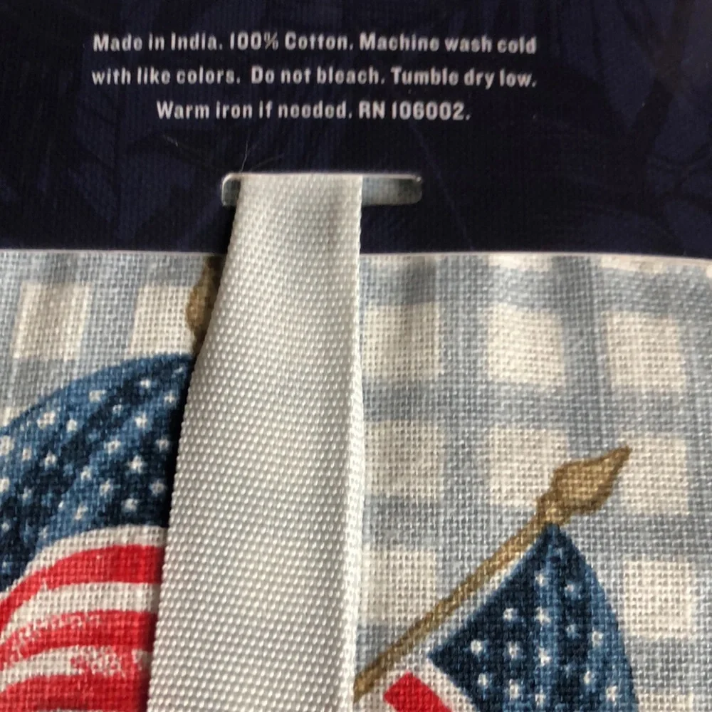 Tommy Bahama Red, White & Blue Americana Cotton Napkins Flags Patriotic